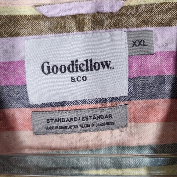 GOODFELLOW & CO STRIPED LINEN BLEND BLOUSE - Picture 8 of 9